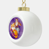 キツネとオウム セラミックボールオーナメント (右)