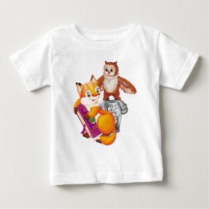 キツネとオウム ベビーTシャツ