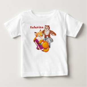 キツネとオウム ベビーTシャツ
