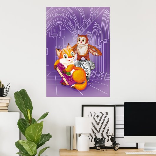 キツネとオウム ポスター (ホームオフィス)