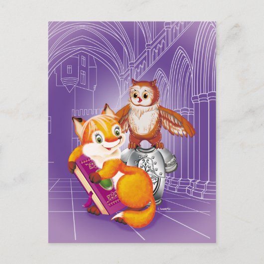キツネとオウム ポストカード (正面)