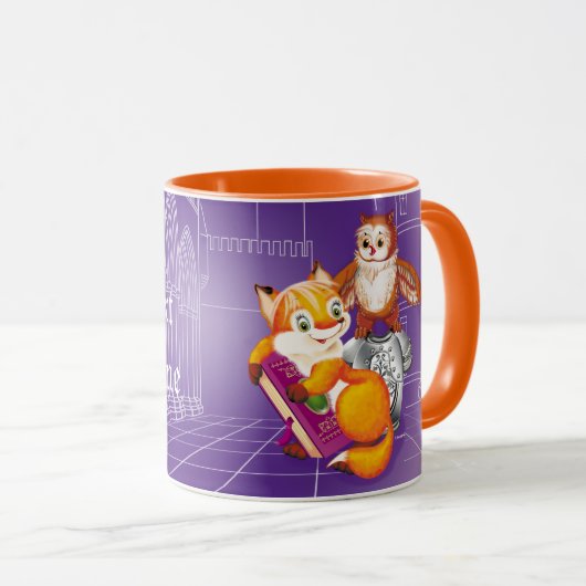 キツネとオウム マグカップ (正面右)