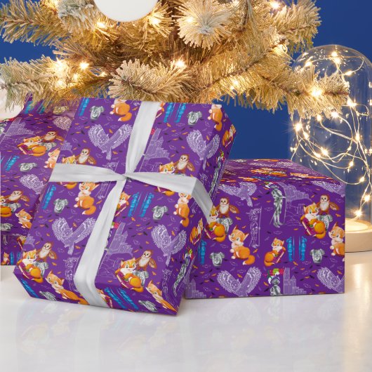 キツネとオウム ラッピングペーパー (クリスマス)