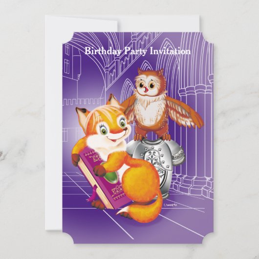 キツネとオウム 招待状 (正面)