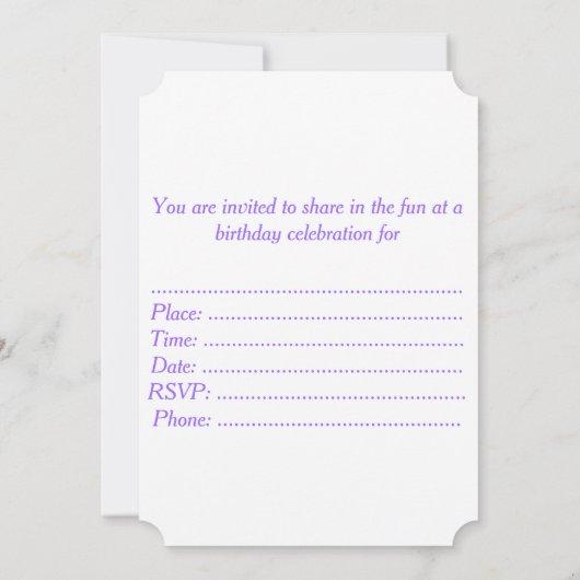 キツネとオウム 招待状 (裏面)