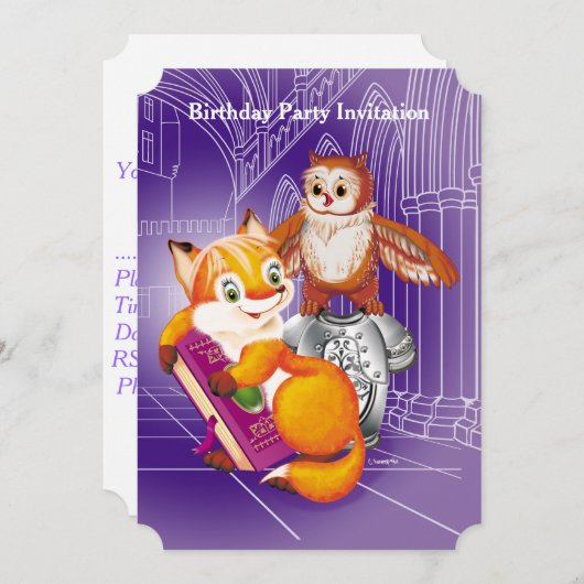 キツネとオウム 招待状 (正面/裏面)