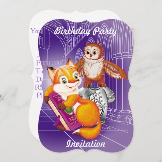 キツネとオウム 招待状 (正面/裏面)