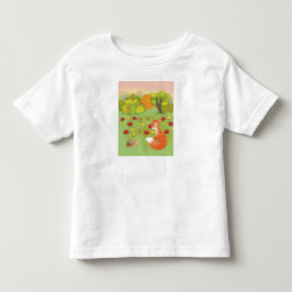 キツネとカメが森の中にいる トドラーTシャツ