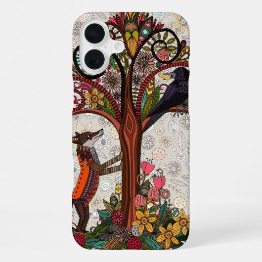 キツネとカラス iPhoneケース (裏面)