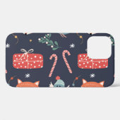 キツネとギフト:クリスマスシームレスパターン Case-Mate iPhoneケース (裏面 (横))