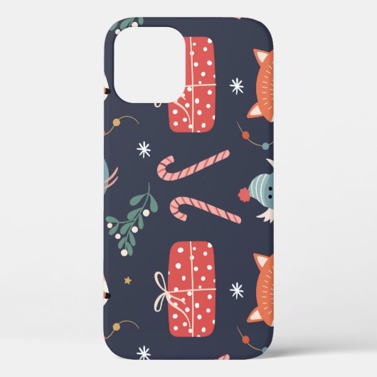 キツネとギフト:クリスマスシームレスパターン Case-Mate iPhoneケース (裏面)
