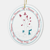 キツネとクリスマスツリー セラミックオーナメント (左)