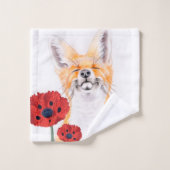 キツネとケシ バスタオルセット (ウォッシュタオル)