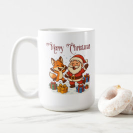 キツネとサンタのクリスマスマグ コーヒーマグカップ
