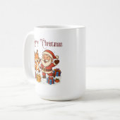 キツネとサンタのクリスマスマグ コーヒーマグカップ (正面左)