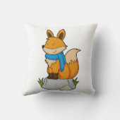 キツネとスカーフオンロック クッション (裏面)