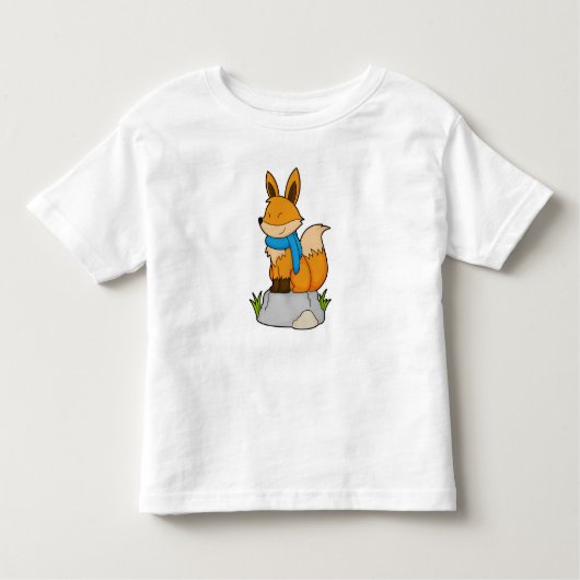 キツネとスカーフオンロック トドラーTシャツ (正面)