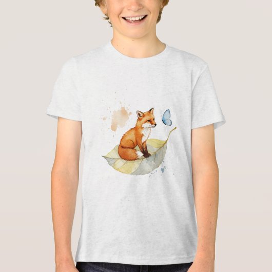 キツネとチョウ トライブレンドＴシャツ (正面)