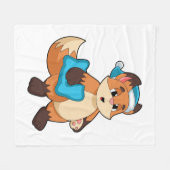 キツネとナイトキャップ フリースブランケット (正面(横))