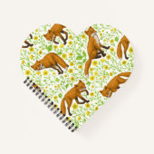 キツネとナチュラルホワイトのバターカップ ノートブック (正面)