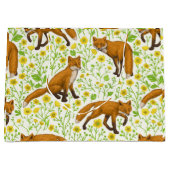 キツネとナチュラルホワイトのバターカップ ラージペーパーバッグ (正面)