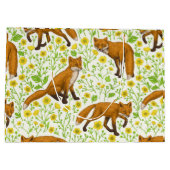 キツネとナチュラルホワイトのバターカップ ラージペーパーバッグ (裏面)