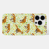 キツネとナチュラルホワイトのバターカップ iPhoneケース (裏面横)