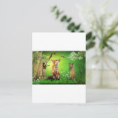 キツネとハミングする鳥 ポストカード (スタンド正面)