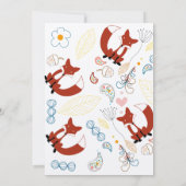 キツネとハートベビーガールシャワー招待状 招待状 (裏面)