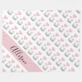 キツネとハート フリースブランケット (正面(横))