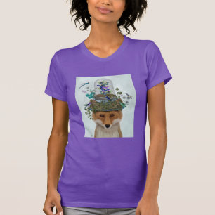 キツネとバタフライベルジャー Tシャツ