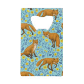 キツネとバターカップのプールブルー クレジットカード栓抜き (正面)