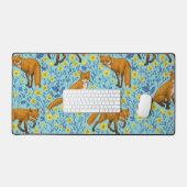 キツネとバターカップのプールブルー デスクマット (キーボード&マウス)