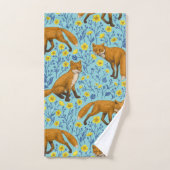 キツネとバターカップのプールブルー バスタオルセット (ハンドタオル)