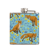 キツネとバターカップのプールブルー フラスク (裏面)