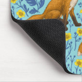 キツネとバターカップのプールブルー マウスパッド (コーナー)