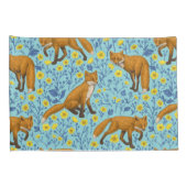 キツネとバターカップのプールブルー 枕カバー (裏面-右)