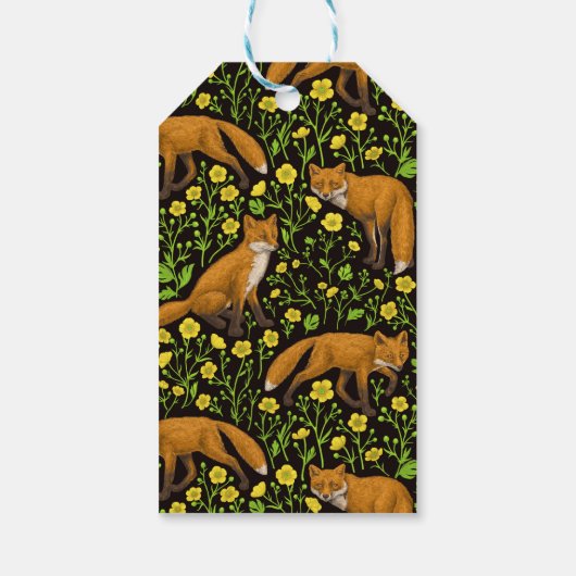 キツネとバターカップの黒 ギフトタグ (裏面)