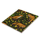 キツネとバターカップの黒 タイル (側面)