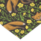 キツネとバターカップの黒 テーブルクロス (アングル)