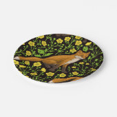 キツネとバターカップの黒 ペーパープレート (アングル)