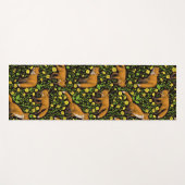 キツネとバターカップの黒 ヨガマット (正面(横))