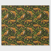 キツネとバターカップの黒 ラッピングペーパー (フラット)