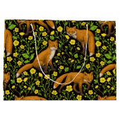 キツネとバターカップの黒 ラージペーパーバッグ (裏面)