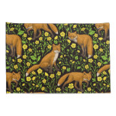 キツネとバターカップの黒 枕カバー (裏面-右)