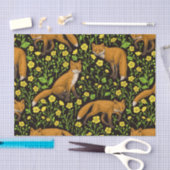 キツネとバターカップの黒 薄葉紙 (クラフト)