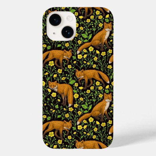 キツネとバターカップの黒 Case-Mate iPhoneケース (裏面)