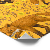 キツネとバターカップをオレンジ色に ポスター (角)