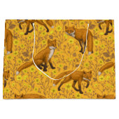 キツネとバターカップをオレンジ色に ラージペーパーバッグ (正面)