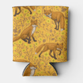 キツネとバターカップをオレンジ色に 缶クーラー (正面)